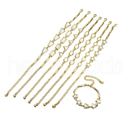 Electroplated Alloy Link Bracelets BJEW-T012-011-RS-1