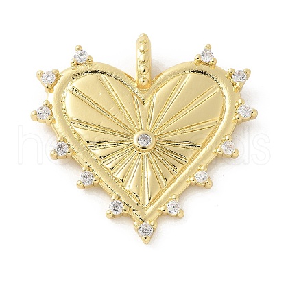 Brass Micro Pave Cubic Zirconia Pendants X-KK-P294-15G-1