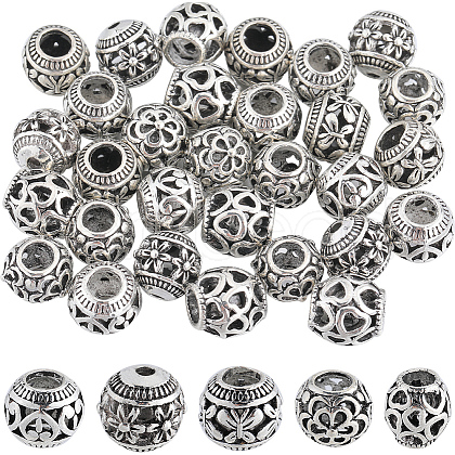 SUNNYCLUE 40Pcs 5 Styles Alloy European Beads FIND-SC0010-56-1