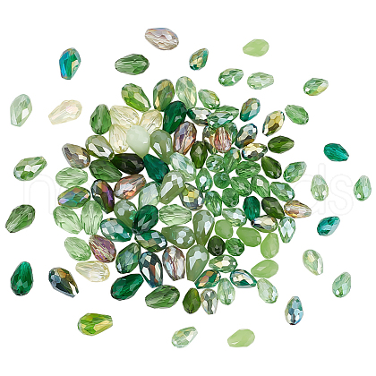  4Bags 2 Styles Transparent Glass Beads  Segmented Multi-color Beads GLAA-PH0003-25A-1