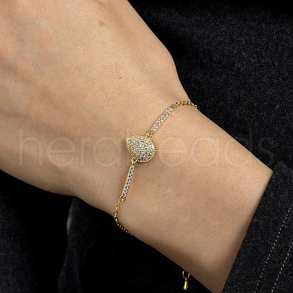 Elegant Brass Teardrop Link Bracelets DG0547-1-1