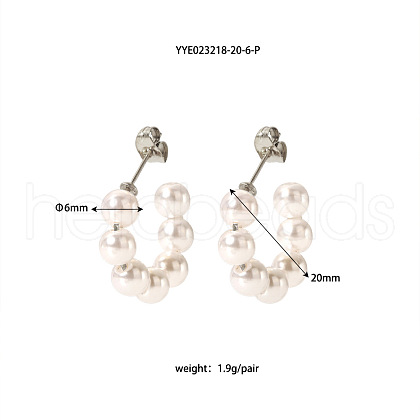 Stylish Stainless Steel C-shaped Stud Earrings ON1338-2-1