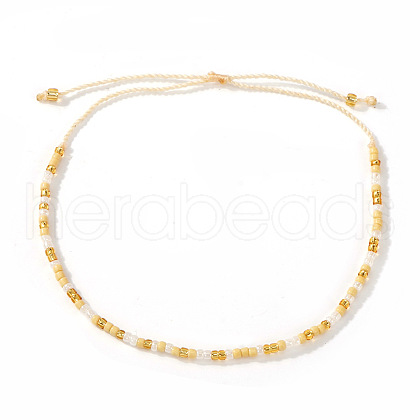 Bohemian Style Glass Seed Round Beads Braided Bead Bracelets RZ1684-7-1