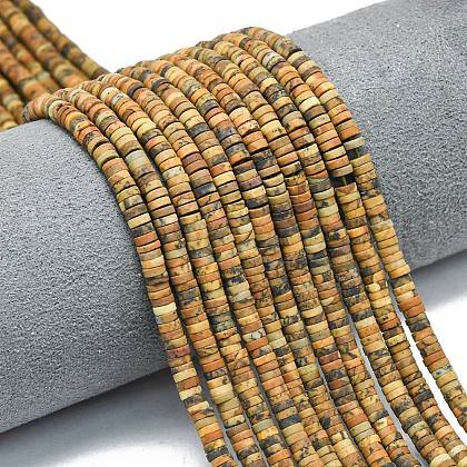 Natural Picture Jasper Beads Strands G-P575-B30-4x1mm-1