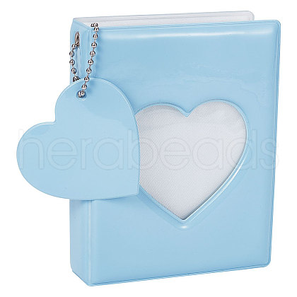 3 Inch PVC Mini Heart Hollow Photocard Holder Book AJEW-WH0038-65P-03-1