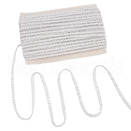 Polyester Thread & Filigree Braided Lace Trim OCOR-WH0097-13A-1