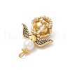 Glass Pearl Round Beaded Pendants PALLOY-MZ00747-01-4