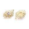 304 Stainless Steel Micro Pave Cubic Zirconia Pendants STAS-N109-167G-2