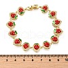 Brass Micro Pave Cubic Zirconia Link Bracelets BJEW-K278-02G-02-5