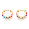 Colorful Enamel Flower Hoop Earrings EJEW-N011-105LG-3