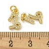 Rack Plating Brass Micro Pave Cubic Zirconia Pendants KK-K386-02L-G-3