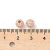Round Brass Micro Pave Cubic Zirconia Beads ZIRC-N016-01RG-6MM-2