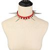 Gothic Style Alloy Spiked Rivet Imitation Leather Choker Necklaces FS-WGF47C0-02-1