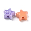 UV Plating Iridescent Acrylic Beads X-OACR-G039-17-2