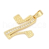 Brass Pave Cubic Zirconia 
Pendants KK-U062-65G-2