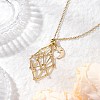 304 Stainless Steel Empty Macrame Pouch Star Moon Pendant Cable Chain Necklaces NJEW-JN05282-03-1
