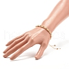 Round Brass Braided Bead Bracelet BJEW-JB07855-5