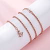 Brass Rope Chains Necklaces for Women NJEW-D302-03RG-5