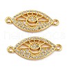 Brass Micro Pave Clear Cubic Zirconia Links Connectors ZIRC-A021-69G-1