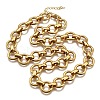 304 Stainless Steel Twisted Ring Link Chain Necklaces NJEW-R023-12G-4