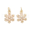 Brass Micro Pave Cubic Zirconia Pendants KK-B133-05G-01-1