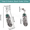 CHGCRAFT 3 Sets 3 Colors Electroplate Zinc Alloy Cord Ends FIND-CA0004-05-2