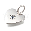 925 Sterling Silver Micro Pave Clear Cubic Zirconia Charms STER-V001-01P-12-2