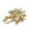 Brass Micro Pave Cubic Zirconia Charms ZIRC-E145-77G-B-3