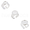 Unicraftale 3Pcs 3 Styles 304 Stainless Steel Open Cuff Finger Ring Cabochon Settings STAS-UN0059-66P-1