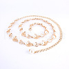 Leaf Alloy with Plastic Pearl Waist Beads FS-WGE56DF-01-2