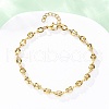 304 Stainless Steel Coffee Bean Chain Bracelets for Women BJEW-C094-11G-1