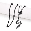Ion Plating(IP) 304 Stainless Steel Satellite Chain Necklace for Men Women NJEW-E076-01EB-1