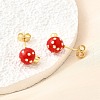 Brass Enamel Stud Earrings EJEW-F372-01B-G-4