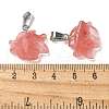 Cherry Quartz Glass Pendants G-B127-16P-05-3
