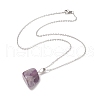 5Pcs 5 Style Natural & Synthetic Mixed Gemstone Rectagnel & Triangle Pendant Necklaces Set NJEW-JN04268-2