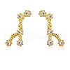 Cubic Zirconia Constellation Stud Earrings EJEW-P231-90G-07-1