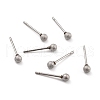 201 Stainless Steel Textured Ball Stud Earrings STAS-Z039-01A-P-1