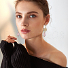 Beebeecraft 10Pcs Brass with Pink Cubic Zirconia Stud Earring Findings KK-BBC0013-36-5