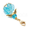 Angel Glass Beaded & Alloy Pendant Decorations HJEW-MZ00190-03-4