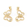 Brass Micro Pave Cubic Zirconia Pendants ZIRC-P106-12G-1