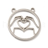 Non-Tarnish 201 Stainless Steel Outline Pendants STAS-E175-02P-1