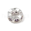 Wave Edge Flat Round Rack Plating Brass Cubic Zirconia European Beads KK-L236-12S-2