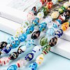 Oval Handmade Millefiori Glass Beads Strands LK-R004-37-4
