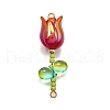 UV Plated Acrylic Flower Links Connector Charms PALLOY-TA00272-2