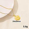 Stainless Steel Flat Round Pendant Necklaces for Women MD4467-6-1