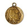 Tibetan Style Alloy Coin Pendants TIBEP-GC001-AB-NR-1
