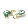 Brass Enamel Charms KK-C218-01G-B-3