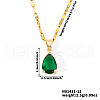Brass Pave Cubic Zirconia Teardrop Pendant Necklaces for Valentine's Day NV7973-11-1