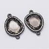 Brass Micro Pave Cubic Zirconia Links ZIRC-F045-13B-A-RS-1