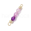 15Pcs 5 Colors Acrylic Bicone Beaded Connector Charms PALLOY-JF03476-4